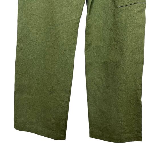 Tigre Et Tigre Green Sunny Canvas Cargo Utility Straight Leg High Rise Pant Sz S - Picture 9 of 12